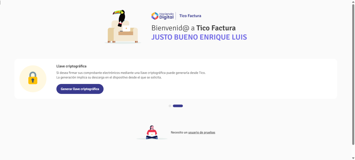 Botón Generar llave criptográfica